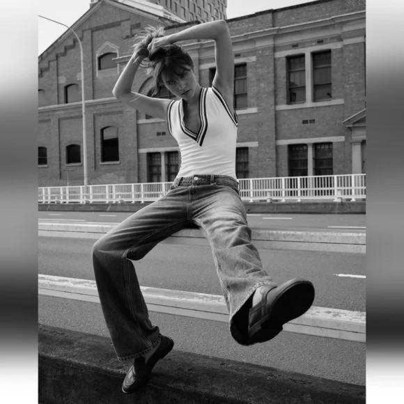 ZARA RIBBED ELASTIC BODYSUIT - Picture 3 of 6